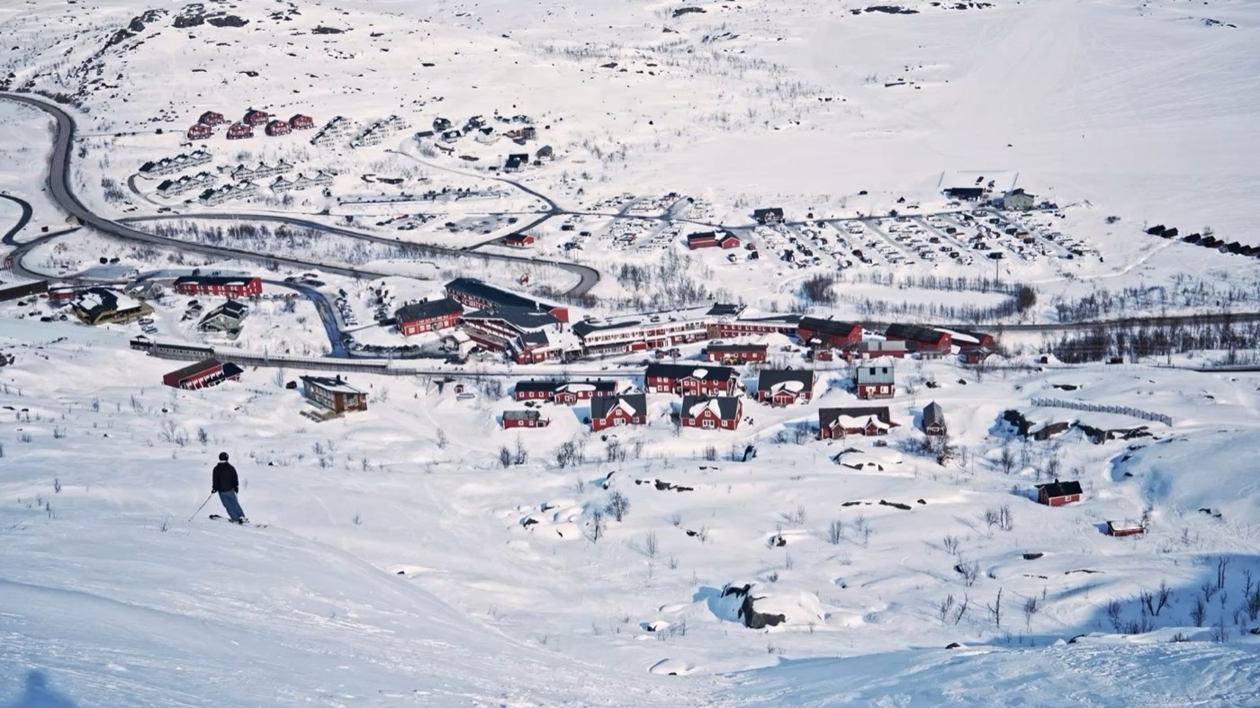Drönarbild över Riksgränsen